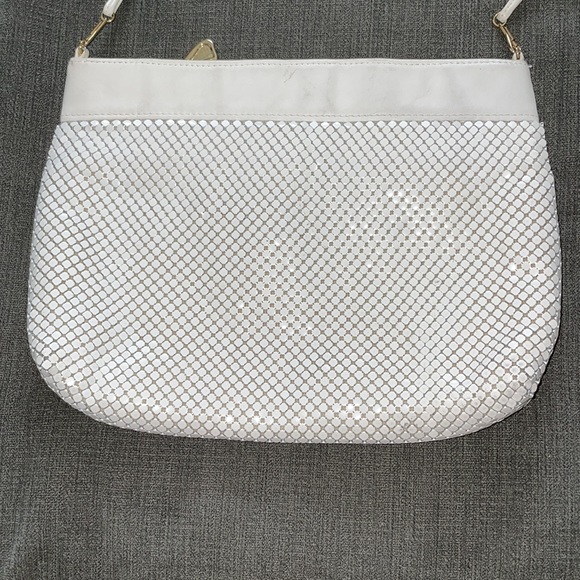 Vintage Whiting & Davis White Mesh and Leather Handbag EUC - Picture 4 of 13